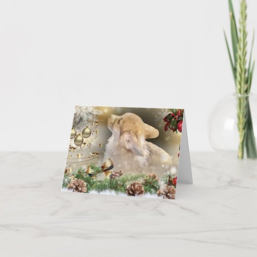 Cartes Pour Fêtes Annuelles Chiots Welsh Corgi de vacances (Devant)