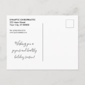 Cartes Pour Fêtes Annuelles Chiropratique de Noël Joyeux Noir et Or (Dos)