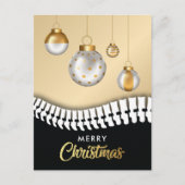 Cartes Pour Fêtes Annuelles Chiropratique de Noël Joyeux Noir et Or (Devant)