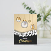 Cartes Pour Fêtes Annuelles Chiropratique de Noël Joyeux Noir et Or (Debout devant)