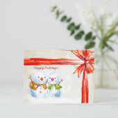 Cartes Pour Fêtes Annuelles Chirstmas Snowmen (Debout devant)
