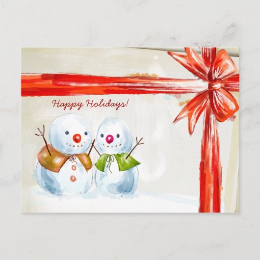 Cartes Pour Fêtes Annuelles Chirstmas Snowmen (Devant)