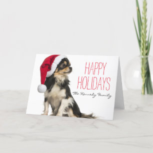 Cartes Pour Fêtes Annuelles Chiwawa utilisant un casquette de Noël