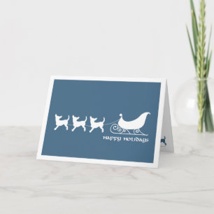 Cartes Pour Fêtes Annuelles Chiwawas tirant Sleigh de Père Noël