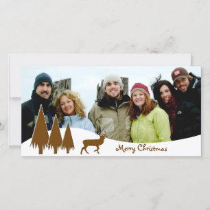 Cartes Pour Fêtes Annuelles Chocolat Arbres & Cerfs Joyeux Noël