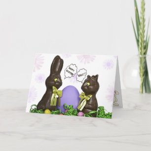 Cartes Pour Fêtes Annuelles Chocolat Bunnies de Pâques Drôle