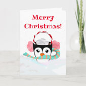 Cartes Pour Fêtes Annuelles Chocolat Chaud Noël Kawaii Pingouin (Devant)