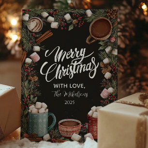Cartes Pour Fêtes Annuelles Chocolat Chaud Rustique de Noël