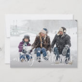 Cartes Pour Fêtes Annuelles Chocolat chaud Script Famille Photo Noël (Devant)
