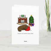 Cartes Pour Fêtes Annuelles Chocolat de Noël Labrador Dormir (Dos)