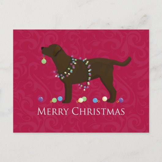 Cartes Pour Fêtes Annuelles Chocolat Lab Joyeux Noël Design (Devant)