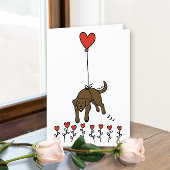 Cartes Pour Fêtes Annuelles Chocolat Labrador Heart Balloon Merci
