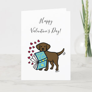 Cartes Pour Fêtes Annuelles Chocolat Labrador Livre d'amour Saint-Valentin