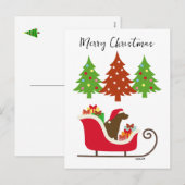 Cartes Pour Fêtes Annuelles Chocolat Labrador Silhouette de Noël (Devant / Derrière)