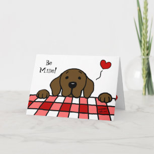 Cartes Pour Fêtes Annuelles Chocolat Labrador vous observant Valentine