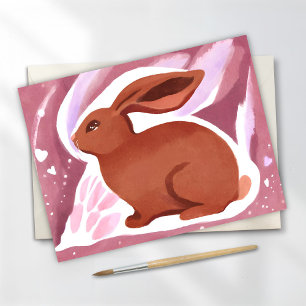 Cartes Pour Fêtes Annuelles Chocolat Lapin de Pâques   Aquarelle Cute Pastel