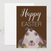 Cartes Pour Fêtes Annuelles Chocolat lapin de Pâques Brown (Devant / Derrière)