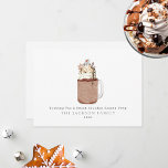 Cartes Pour Fêtes Annuelles Chocolat Milkshake Snowman Sweet<br><div class="desc">Illustration d'un milkshake à la poitrine de chocolat garni de crème fouettée,  de fudge,  de caramel,  de chips au chocolat,  de sauterelles,  de biscuit de Noël en forme de flocon de neige et de bonhomme de neige en forme de marshmallow. Personnalisez le nom et l'année.</div>