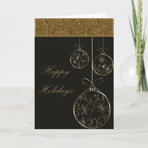 Cartes Pour Fêtes Annuelles Chocolat & Ornements de Noël Or