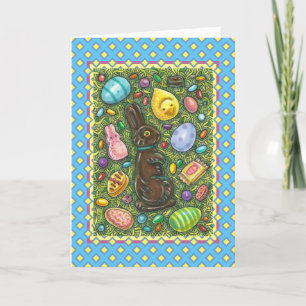 CARTES POUR FÊTES ANNUELLES CHOCOLAT PÂQUES BUNNY, POULET, OEUFS, JELLY BEANS