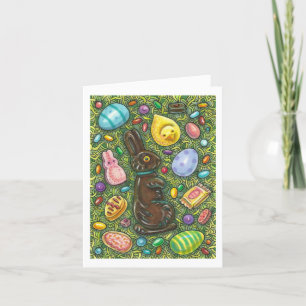 CARTES POUR FÊTES ANNUELLES CHOCOLAT PÂQUES BUNNY, POULET, OEUFS, JELLY BEANS