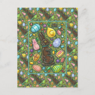 CARTES POUR FÊTES ANNUELLES CHOCOLAT PÂQUES BUNNY, POULET, OEUFS, JELLY BEANS