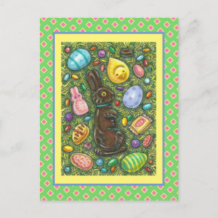 CARTES POUR FÊTES ANNUELLES CHOCOLAT PÂQUES BUNNY, POULET, OEUFS, JELLY BEANS