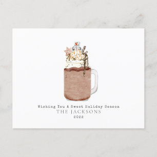 Cartes Pour Fêtes Annuelles Chocolat Snowman Milkshake Sweet Noël