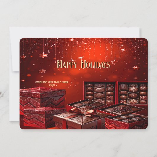 Cartes Pour Fêtes Annuelles Chocolate Candy Christmas Holiday Card (Devant)