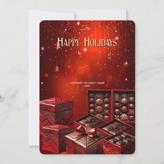 Cartes Pour Fêtes Annuelles Chocolate Candy Christmas Holiday Card (Devant)