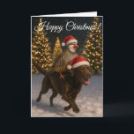 Cartes Pour Fêtes Annuelles Chocolate Labrador & Partridge Christmas card<br><div class="desc">Humorous Christmas card featuring a chocolate / brown Labrador and a Partridge in an apparent truce over the Christmas period! The Partridge is riding the brown / chocolate Labrador in a snowy scene with Christmas trees twinkling in the background. You can easily personalise the text to your heart's content! Also...</div>