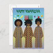 Cartes Pour Fêtes Annuelles Chœur Afro-Américain de Kwanzaa (Devant / Derrière)