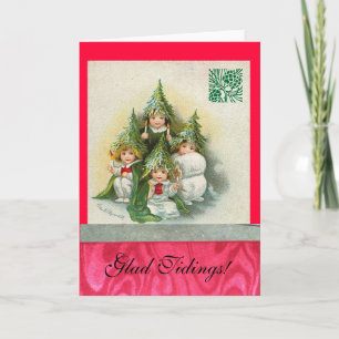 Cartes Pour Fêtes Annuelles Choeur chanteur vintage d'arbre