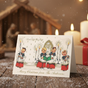 Cartes Pour Fêtes Annuelles Chœur de garçons Silent Night du milieu du XXe siè