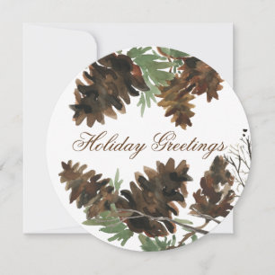 Cartes Pour Fêtes Annuelles Choose Your Color Pine Cones Christmas Card