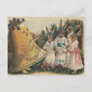 Cartes Pour Fêtes Annuelles Chorale de Pâques Bunny Bell Lily Daisy