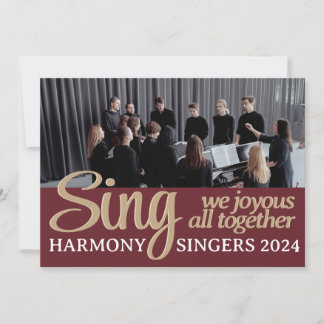 Cartes Pour Fêtes Annuelles Chorale Merry Christmas Singer Musique Photo