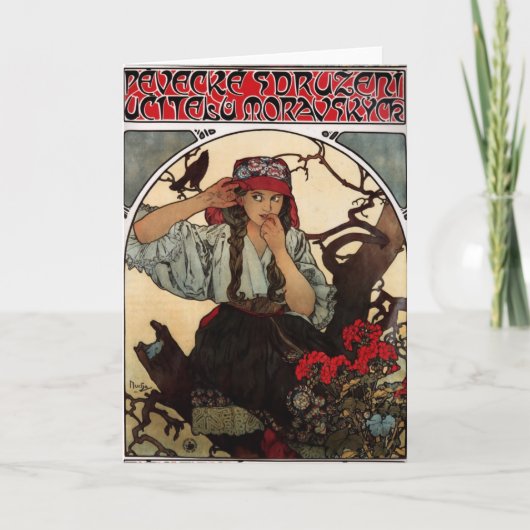 Cartes Pour Fêtes Annuelles Chorale Moravienne Alphonse Mucha Card (Devant)