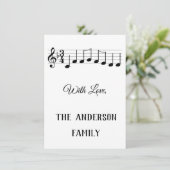 Cartes Pour Fêtes Annuelles Chords We Wings you a Joyeux Noël Notes musicales (Debout devant)