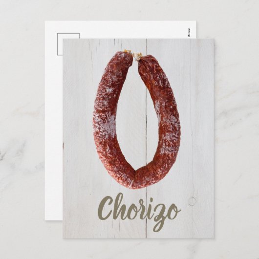 Cartes Pour Fêtes Annuelles Chorizo Saucisson (Devant / Derrière)