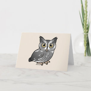 Cartes Pour Fêtes Annuelles Chouette à cris oriental (phase grise)