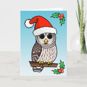 Cartes Pour Fêtes Annuelles Chouette barrée de Noël Père Noël