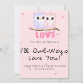 Cartes Pour Fêtes Annuelles Chouette couple Valentines jour (Devant)