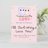 Cartes Pour Fêtes Annuelles Chouette couple Valentines jour (Debout devant)