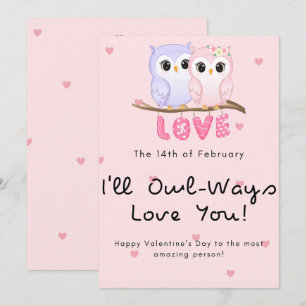 Cartes Pour Fêtes Annuelles Chouette couple Valentines jour