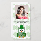 Cartes Pour Fêtes Annuelles Chouette de la Saint-Patrick (Devant / Derrière)