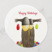 Cartes Pour Fêtes Annuelles Chouette de Noël (Devant / Derrière)