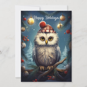 Cartes Pour Fêtes Annuelles Chouette de Noël