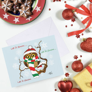 Cartes Pour Fêtes Annuelles Chouette de Noël