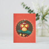 Cartes Pour Fêtes Annuelles Chouette de Noël (Debout devant)